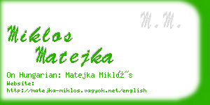 miklos matejka business card